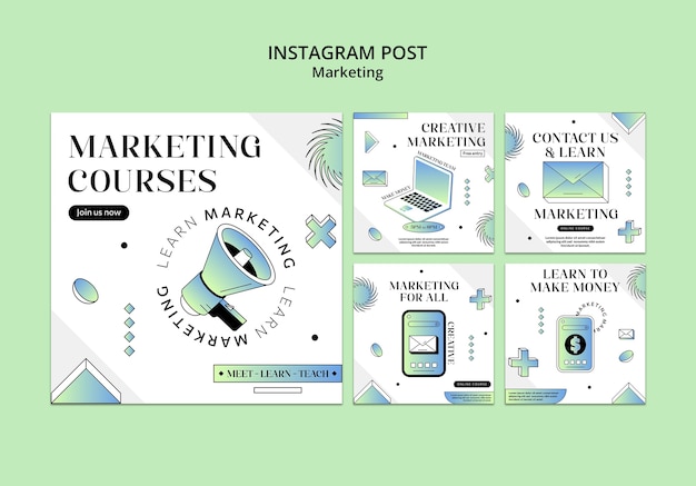 Raccolta di post su Instagram per società di marketing