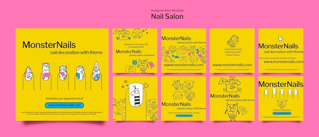 Instagram posts collection for nail salon business