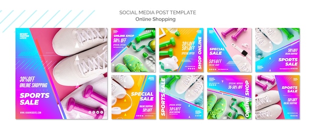 Free PSD instagram posts collection for online sports sale
