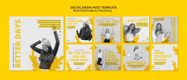 Free PSD instagram posts collection for positivism