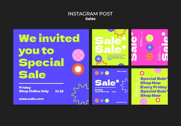 Free PSD instagram posts collection for sales and discounts