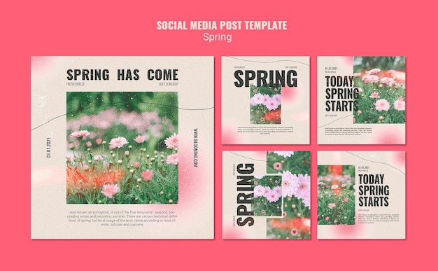 Instagram posts collection for springtime with flowers