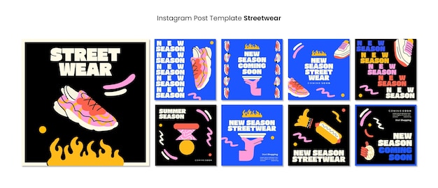 Коллекция постов в Instagram для покупок уличной моды