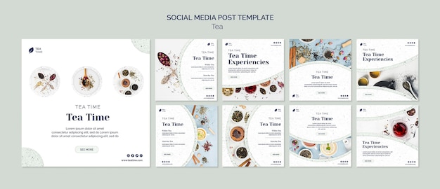 Instagram posts collection for tea time