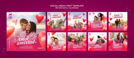 Free PSD instagram posts collection for valentines day celebration
