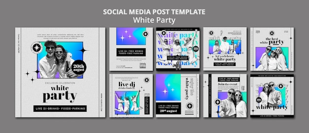 Instagram posts collection for white party