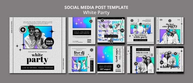 Instagram posts collection for white party