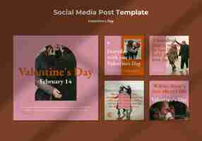 Free PSD instagram posts collection with romantic couple