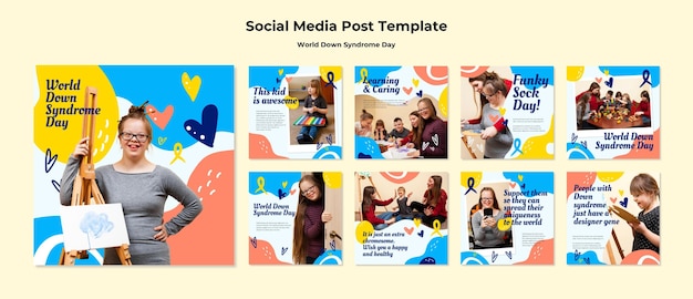 Free PSD instagram posts collection for world down syndrome day