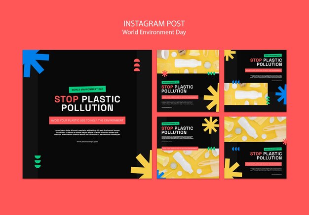 Free PSD instagram posts collection for world environment day celebration