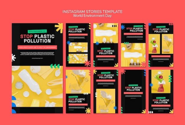 Free PSD instagram posts collection for world environment day celebration