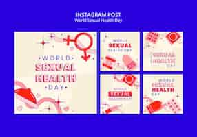 Free PSD instagram posts collection for world sexual health day