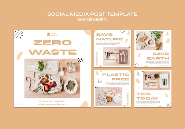 Instagram posts collection for zero waste lifestyle