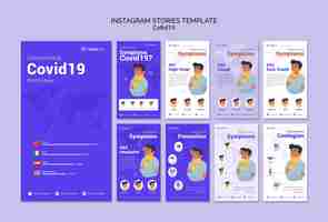 Free PSD instagram stories collection about covid19