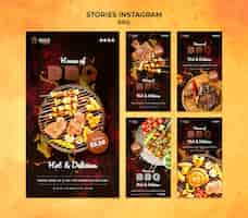 Free PSD instagram stories collection for barbecue