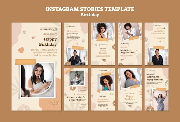 Instagram stories collection for birthday celebration