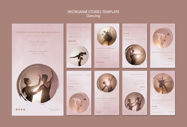 Instagram stories collection for dancing performers