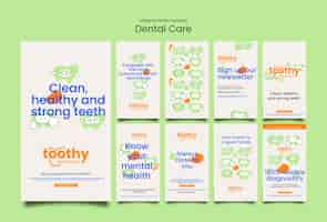 Free PSD instagram stories collection for dental care and health