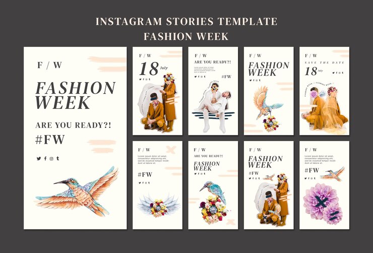 Free PSD instagram stories collection for fashion week