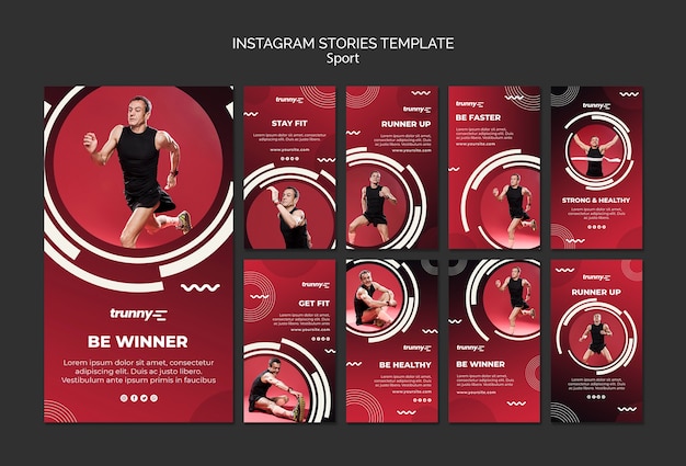 Free PSD instagram stories collection for fitness