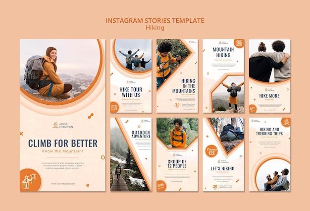 Instagram stories collection for hiking in nature