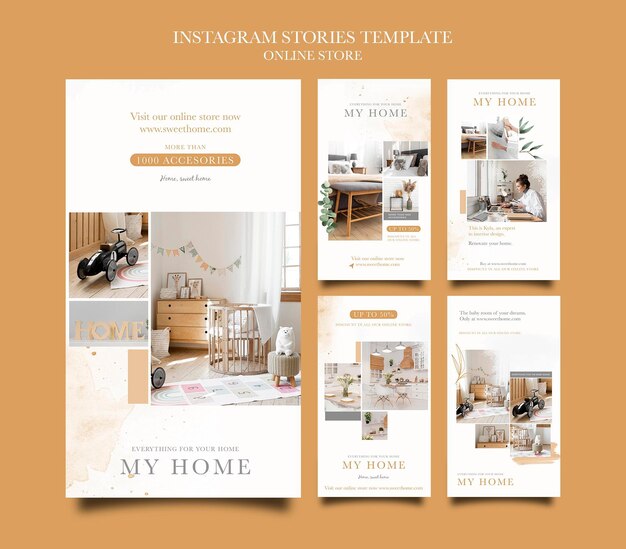 Instagram stories collection for home furniture online shop