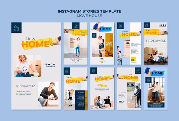 Instagram stories collection for home relocation services