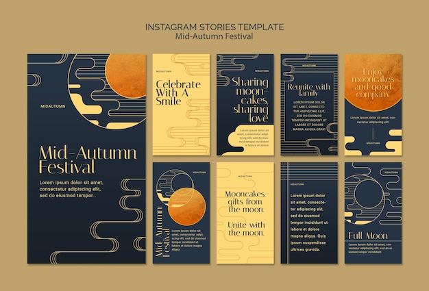 Instagram stories collection for mid-autumn festival celebration