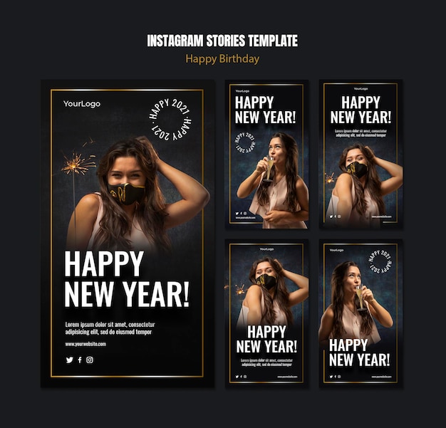Instagram stories collection for new year celebration
