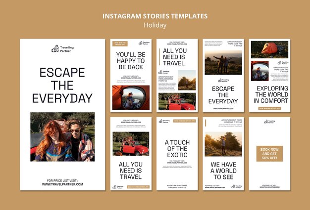 Instagram stories collection for outdoors adventure and travel