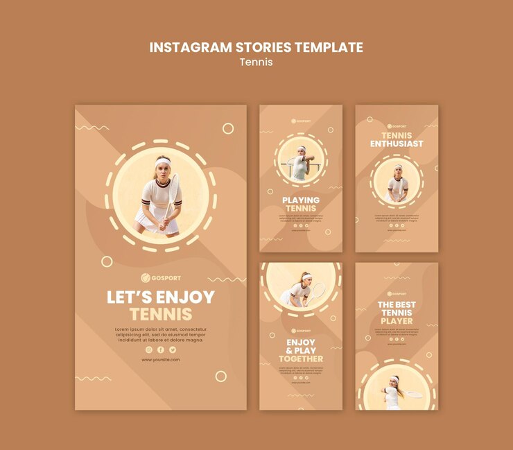 無料PSD テニスをするためのinstagramストーリーコレクション