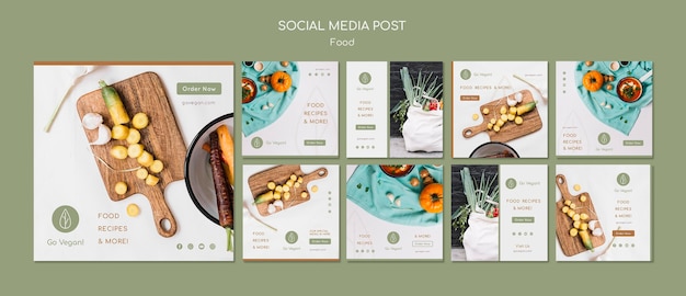 Free PSD instagram stories collection for vegan food