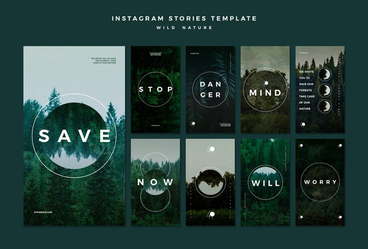 Free PSD instagram stories collection for wild nature