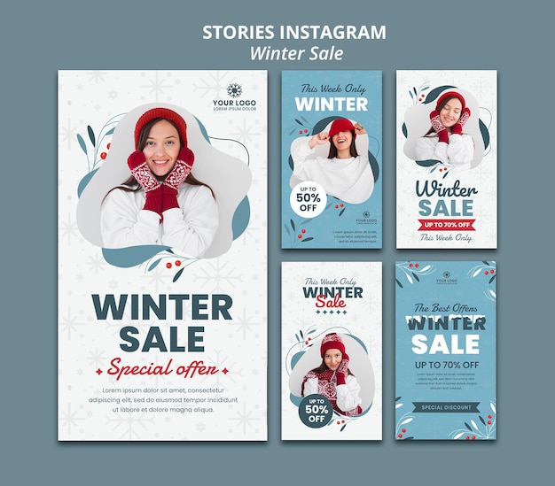 Instagram stories collection for winter sale