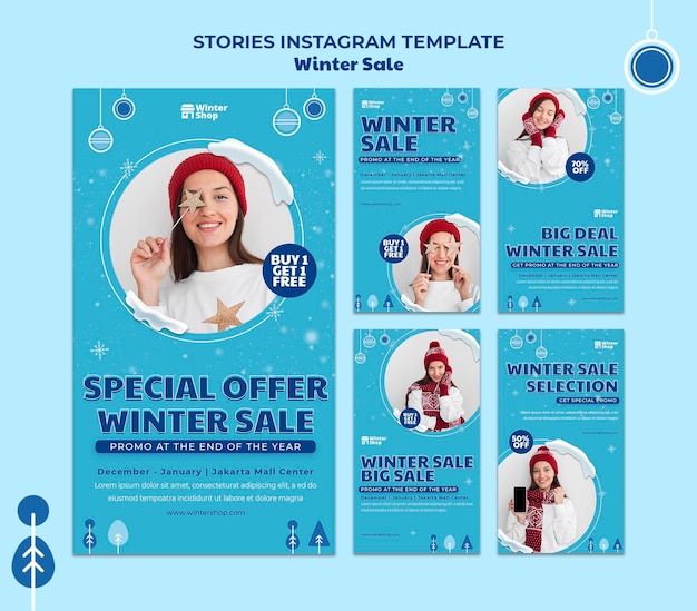 Instagram stories collection for winter sale