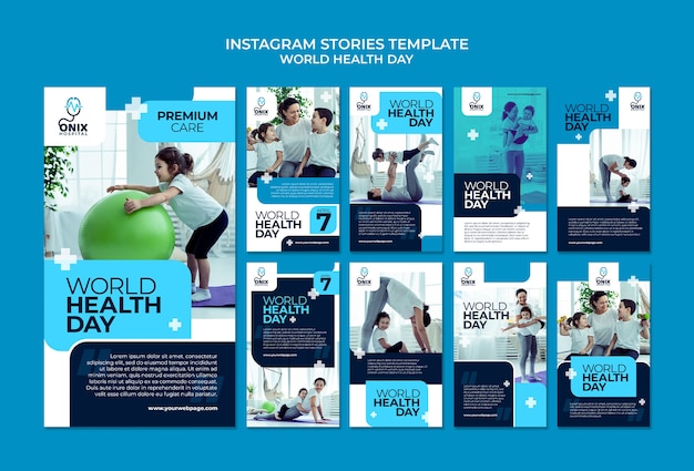 Free PSD instagram stories collection for world health day