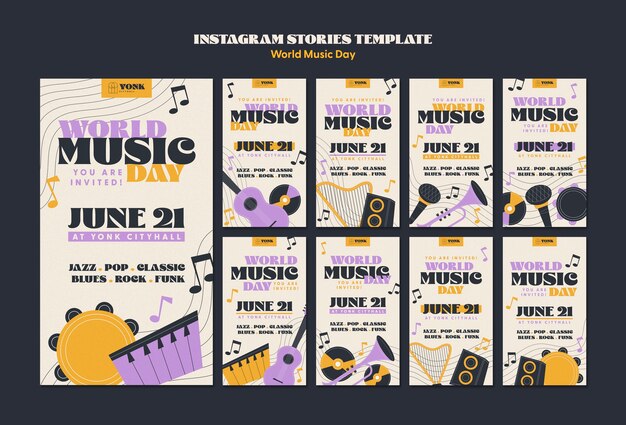 世界音楽の日を祝うためのInstagramストーリーコレクション