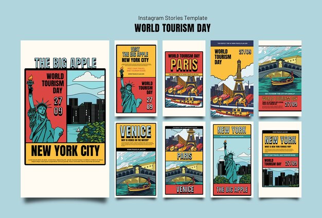Instagram stories collection for world tourism day celebration