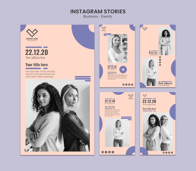 Storie di instagram design per modello