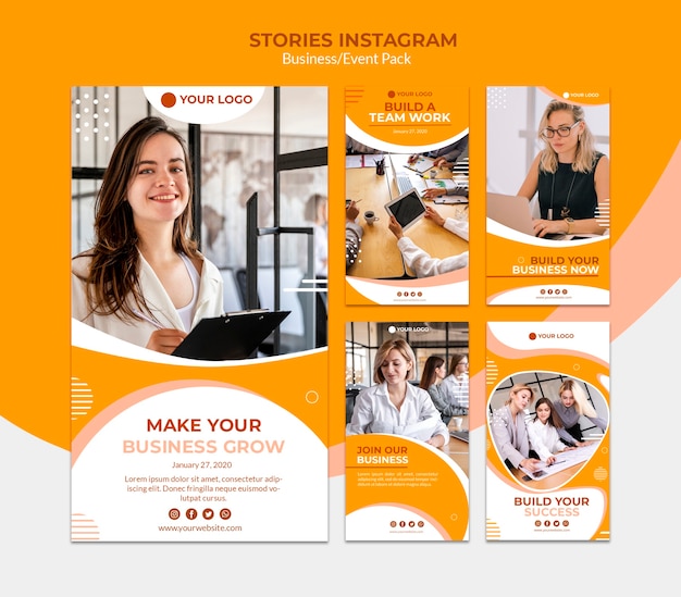 無料PSD ビジネスを構築するためのinstagramストーリー