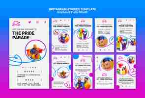 Free PSD instagram stories pack for lgbt pride