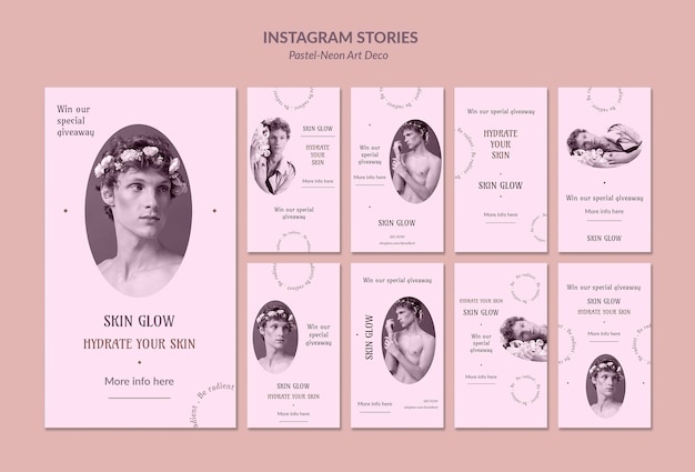 Instagram stories pastel neo art design template