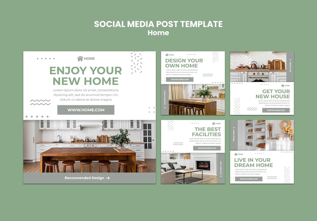 PSD gratuito post di storie di instagram per il nuovo design degli interni della casa