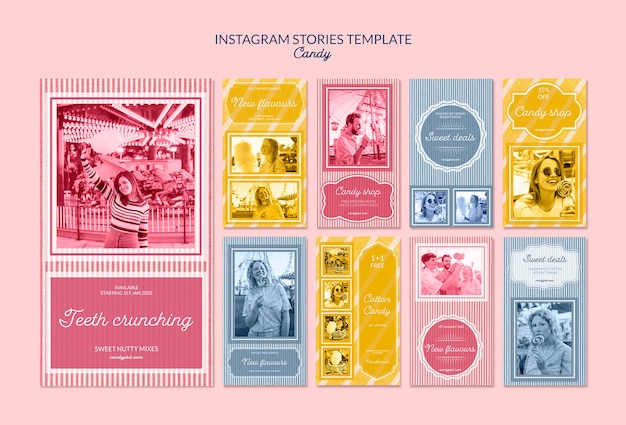 Free PSD instagram stories publicity for candy shop