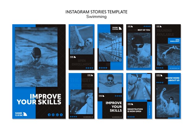 Instagram stories swimming club template