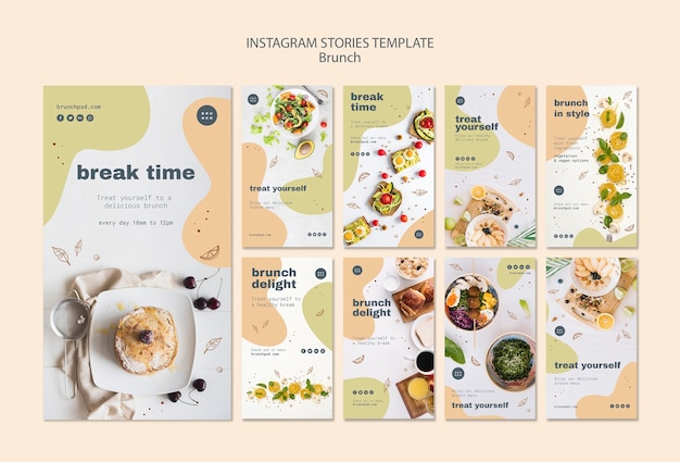 Modello di storie di instagram per il brunch