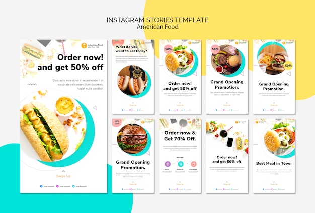 Instagram stories template food