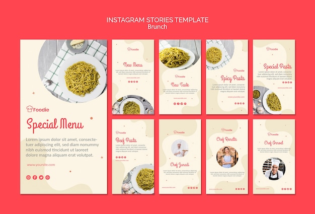 無料PSD レストランのinstagramストーリーテンプレート