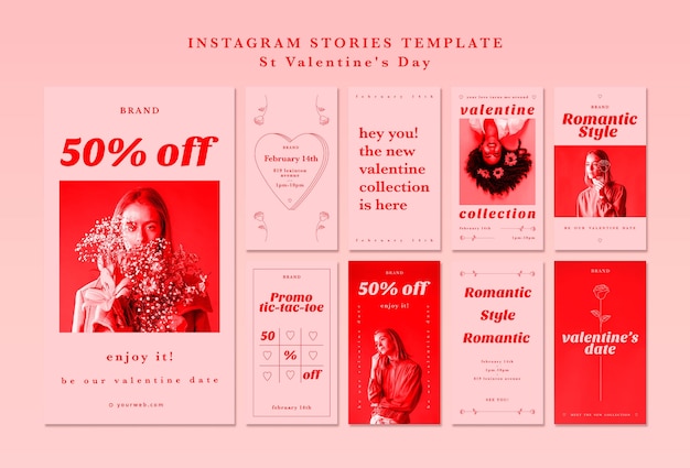 無料PSD バレンタインデーのinstagramストーリーテンプレート