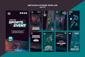 Free PSD instagram stories template for sport  event